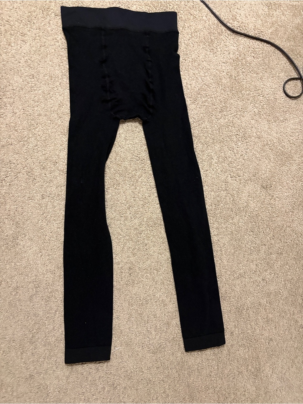 Ardene Black Ribbed Leggings - Slim Fit